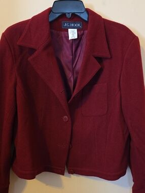 Women's Burgundy Wool Blend Jacket